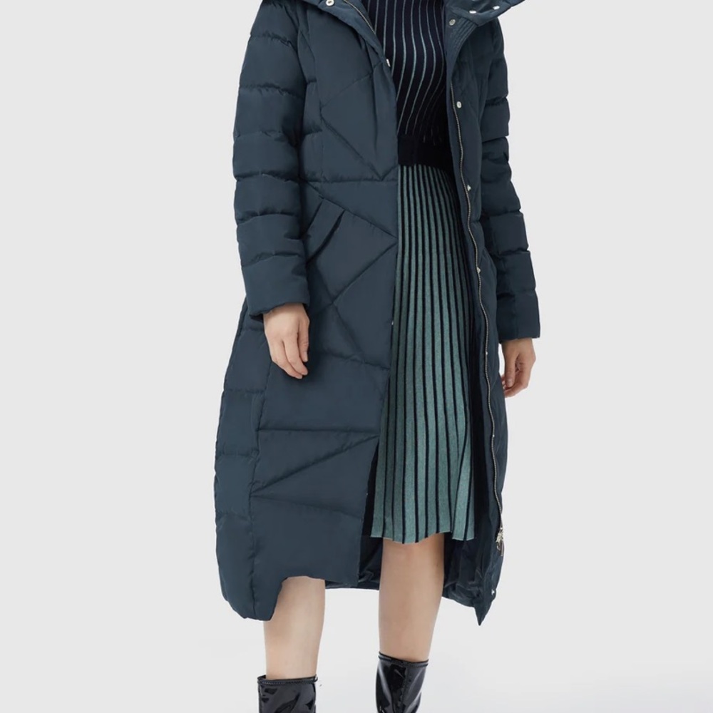 Orolay Navy Long Puffer Coat NWT